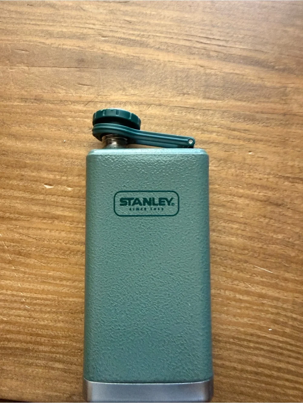Stanley Green Slim Stainless Flask with Attached Cap